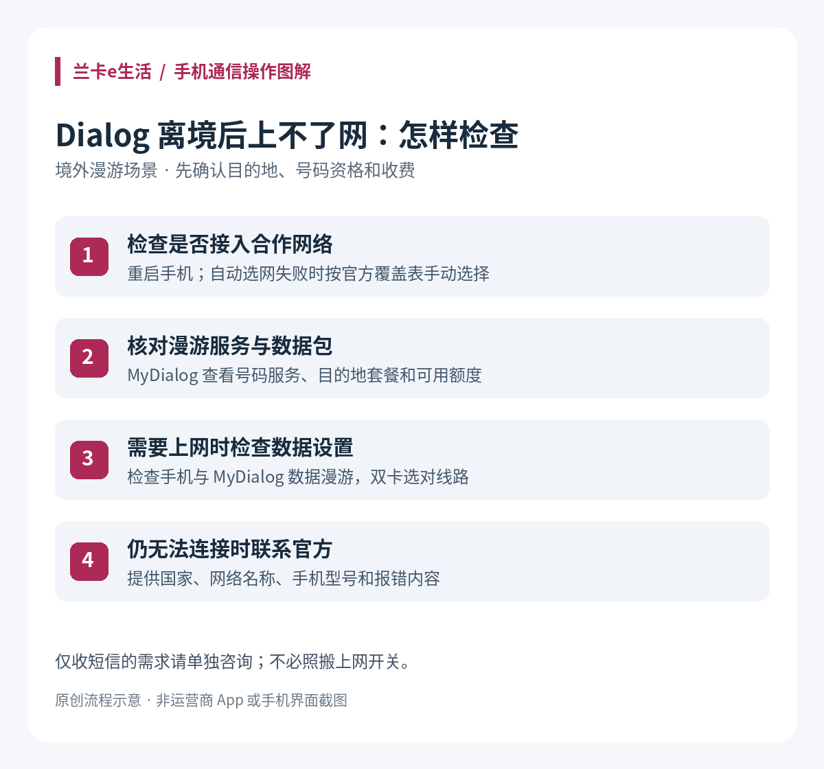 离开斯里兰卡后，Dialog漫游上不了网怎么办？